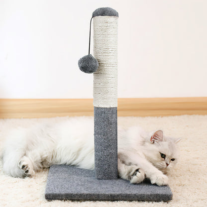 Natural Sisal Cat Scratching Post with Hanging Ball – Stable Base & Fun Design for Indoor Cats