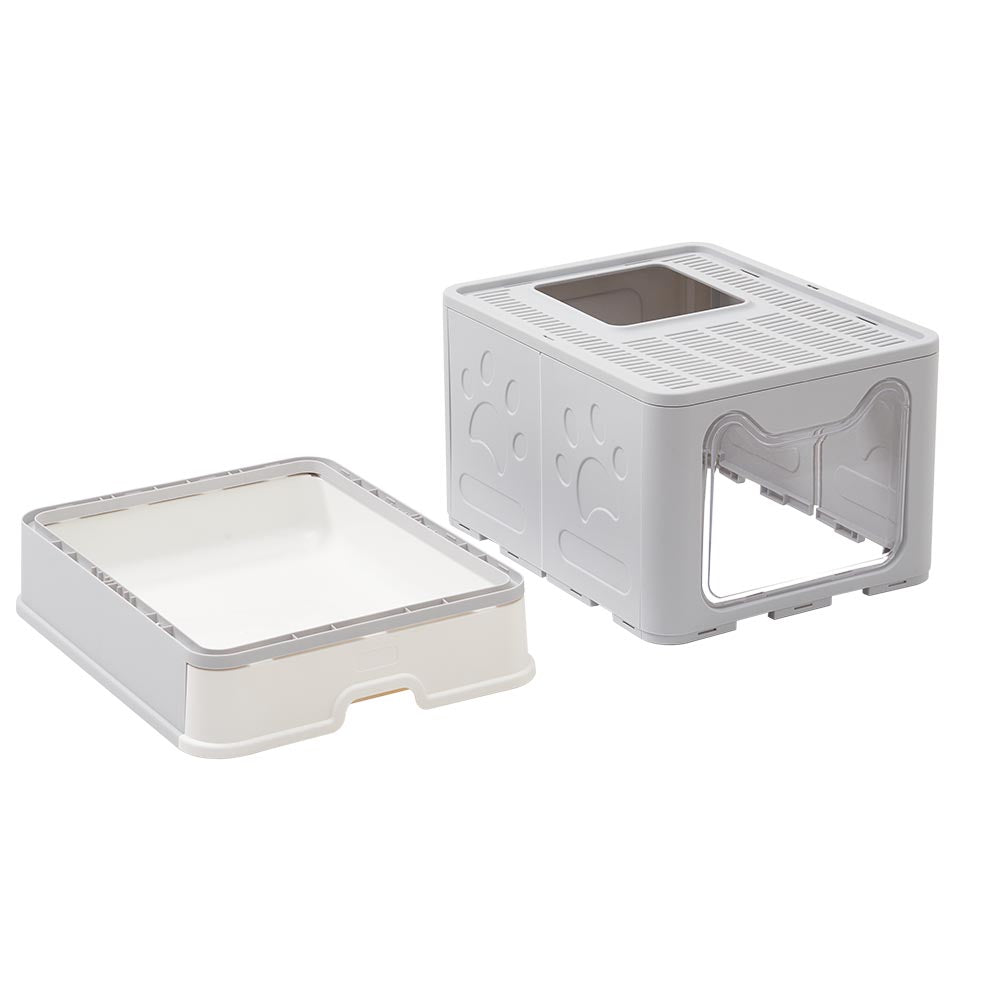 Front-Entry, Top-Opening Foldable Cat Litter Box – Compact, Easy Clean, and Space-Saving Design