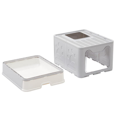 Front-Entry, Top-Opening Foldable Cat Litter Box – Compact, Easy Clean, and Space-Saving Design